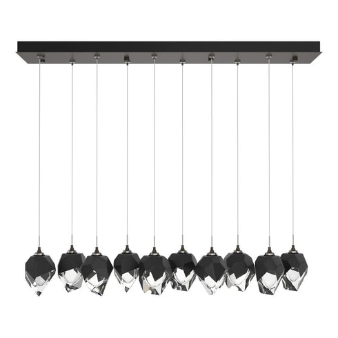 Hubbardton Forge Chrysalis 10 Light Small Crystal Pendant Model: 131143-SKT-LONG-20-BP0754
