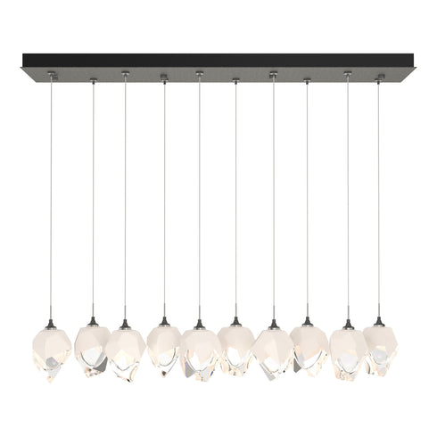 Hubbardton Forge Chrysalis 10 Light Small Crystal Pendant Model: 131143-SKT-LONG-20-BP0754