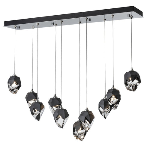 Hubbardton Forge Chrysalis 10 Light Small Crystal Pendant Model: 131143-SKT-LONG-20-BP0754