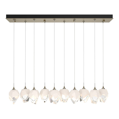 Hubbardton Forge Chrysalis 10 Light Small Crystal Pendant Model: 131143-SKT-LONG-20-BP0754