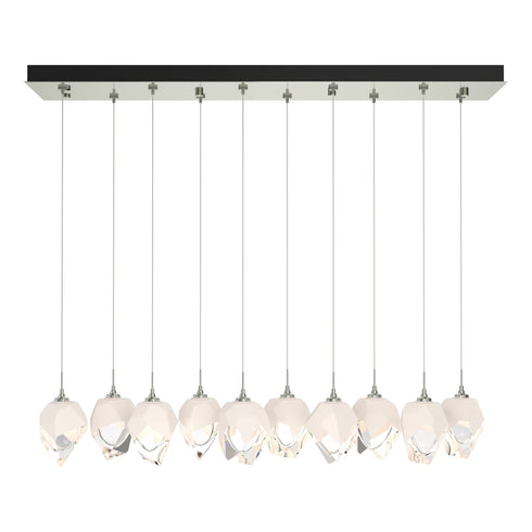 Hubbardton Forge Chrysalis 10 Light Small Crystal Pendant Model: 131143-SKT-LONG-20-BP0754