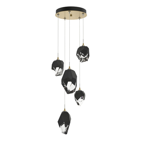 Hubbardton Forge Chrysalis 5 Light Mixed Crystal Pendant Model: 131139-SKT-STND-82-BP0756