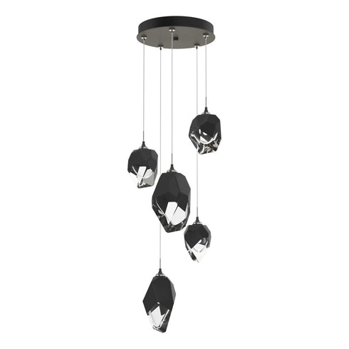Hubbardton Forge Chrysalis 5 Light Mixed Crystal Pendant Model: 131139-SKT-STND-82-BP0756