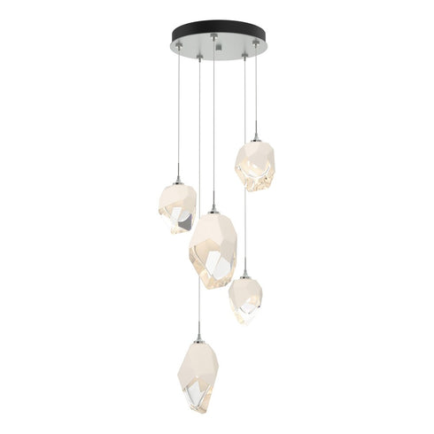 Hubbardton Forge Chrysalis 5 Light Mixed Crystal Pendant Model: 131139-SKT-STND-82-BP0756