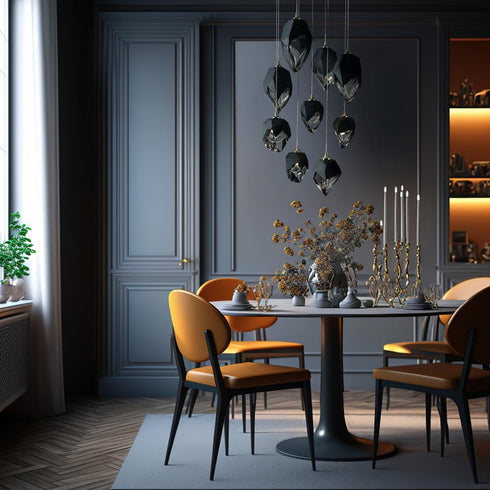Hubbardton Forge Chrysalis 5 Light Mixed Crystal Pendant Model: 131139-SKT-STND-82-BP0756