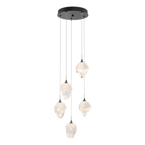Hubbardton Forge Chrysalis 5 Light Small Crystal Pendant Model: 131137-SKT-LONG-20-BP0754