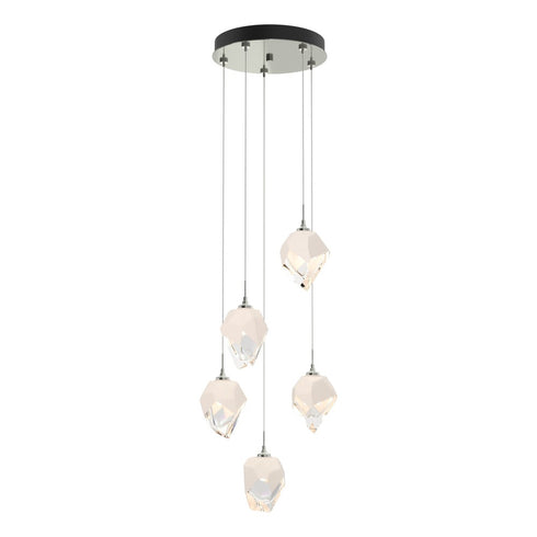 Hubbardton Forge Chrysalis 5 Light Small Crystal Pendant Model: 131137-SKT-LONG-20-BP0754