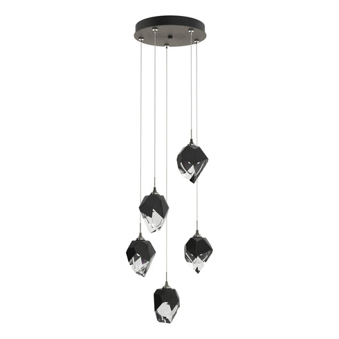 Hubbardton Forge Chrysalis 5 Light Small Crystal Pendant Model: 131137-SKT-LONG-20-WP0754