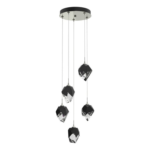 Hubbardton Forge Chrysalis 5 Light Small Crystal Pendant Model: 131137-SKT-LONG-20-WP0754