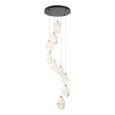 Hubbardton Forge Chrysalis 9 Light Large Crystal Pendant Model: 131141-SKT-LONG-20-BP0755