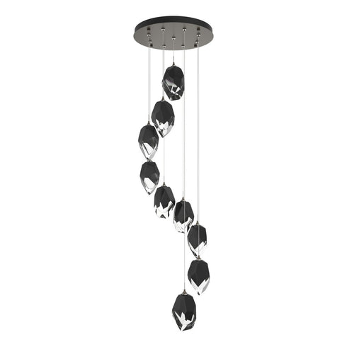 Hubbardton Forge Chrysalis 9 Light Large Crystal Pendant Model: 131141-SKT-LONG-20-BP0755