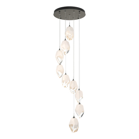 Hubbardton Forge Chrysalis 9 Light Large Crystal Pendant Model: 131141-SKT-LONG-20-BP0755
