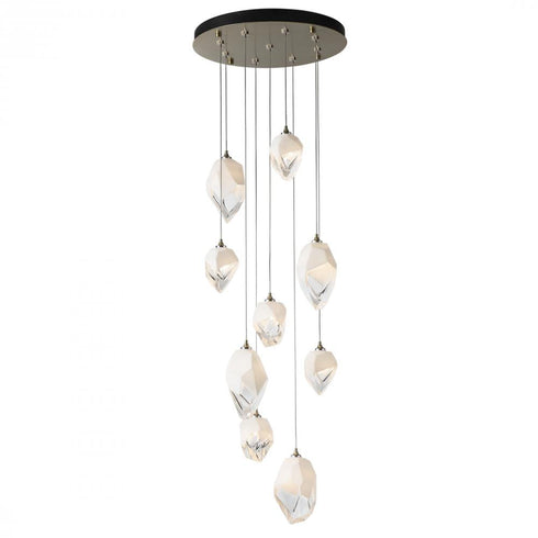 Hubbardton Forge Chrysalis 9 Light Mixed Crystal Pendant Model: 131142-SKT-LONG-20-WP0756