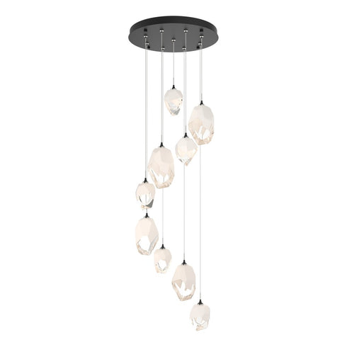 Hubbardton Forge Chrysalis 9 Light Mixed Crystal Pendant Model: 131142-SKT-STND-82-WP0756