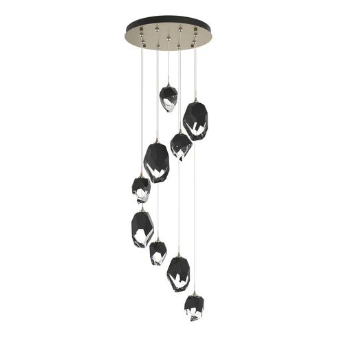 Hubbardton Forge Chrysalis 9 Light Mixed Crystal Pendant Model: 131142-SKT-STND-82-WP0756