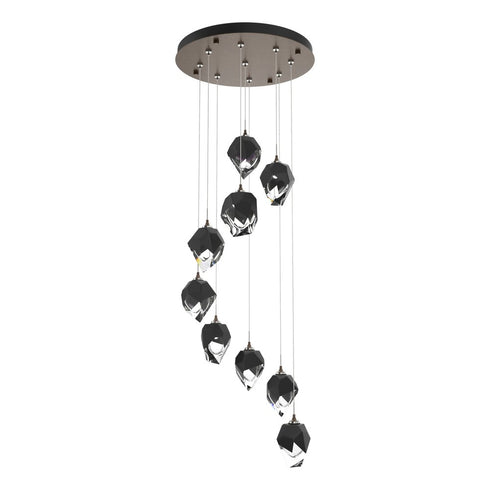 Hubbardton Forge Chrysalis 9 Light Small Crystal Pendant Model: 131140-SKT-LONG-20-BP0754