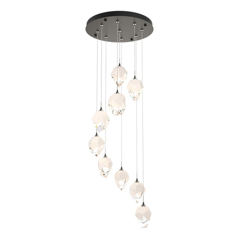 Hubbardton Forge Chrysalis 9 Light Small Crystal Pendant Model: 131140-SKT-LONG-20-BP0754