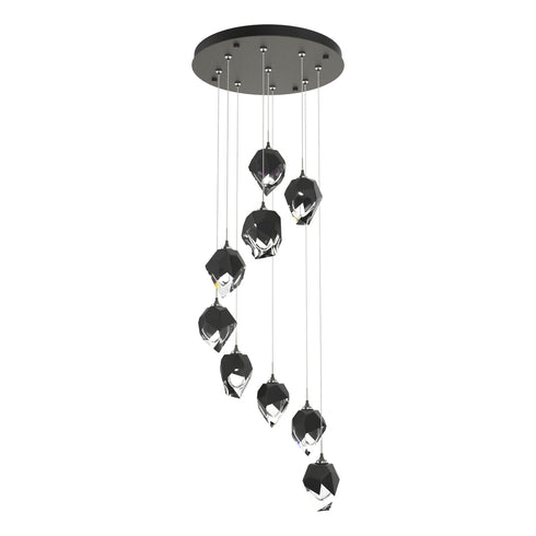 Hubbardton Forge Chrysalis 9 Light Small Crystal Pendant Model: 131140-SKT-LONG-20-BP0754