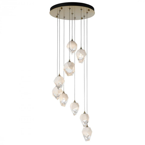 Hubbardton Forge Chrysalis 9 Light Small Crystal Pendant Model: 131140-SKT-LONG-20-BP0754