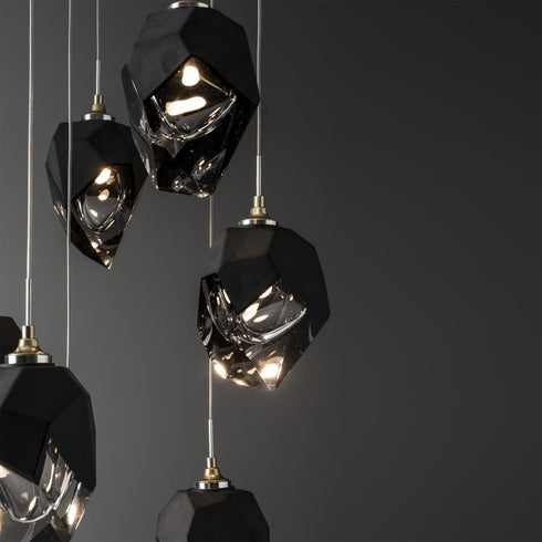 Hubbardton Forge Chrysalis 9 Light Small Crystal Pendant Model: 131140-SKT-LONG-20-BP0754