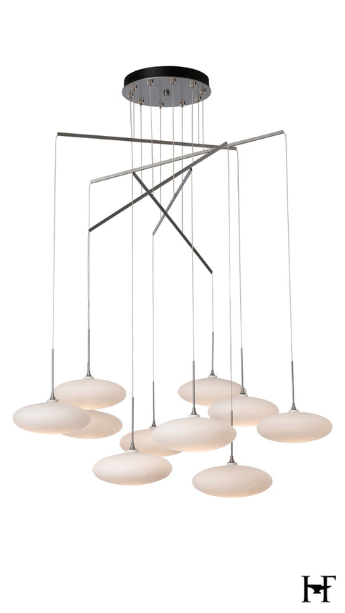 Hubbardton Forge Clouds 10 Light Mobile Pendant in Vintage Platinum Finish Model: 131157-SKT-STND-82-GS0818