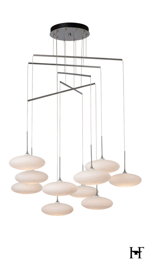 Hubbardton Forge Clouds 10 Light Mobile Pendant in Vintage Platinum Finish Model: 131157-SKT-STND-82-GS0818
