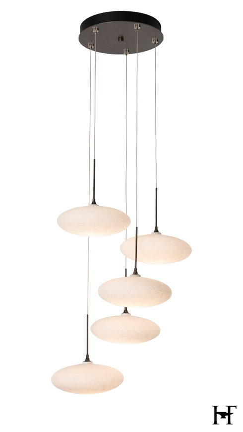 Hubbardton Forge Clouds 5 Light Pendant in Dark Smoke Finish Model: 131146-SKT-STND-07-GS0818