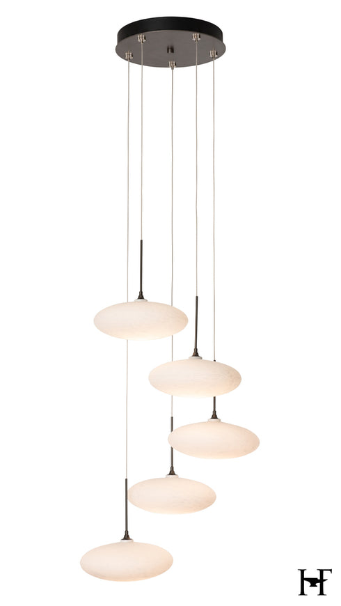 Hubbardton Forge Clouds 5 Light Pendant in Dark Smoke Finish Model: 131146-SKT-STND-07-GS0818