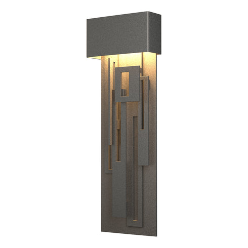 Hubbardton Forge Collage Large Dark Sky Friendly LED Outdoor Sconce in Coastal Oil Rubbed Bronze Finish Model: 302523-LED-14