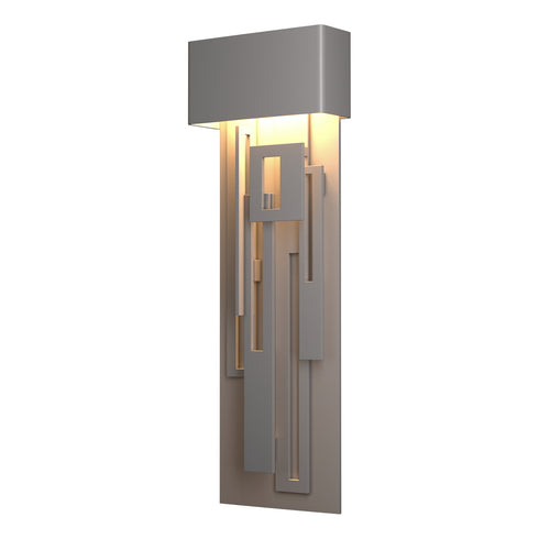 Hubbardton Forge Collage Large Dark Sky Friendly LED Outdoor Sconce in Coastal Oil Rubbed Bronze Finish Model: 302523-LED-14