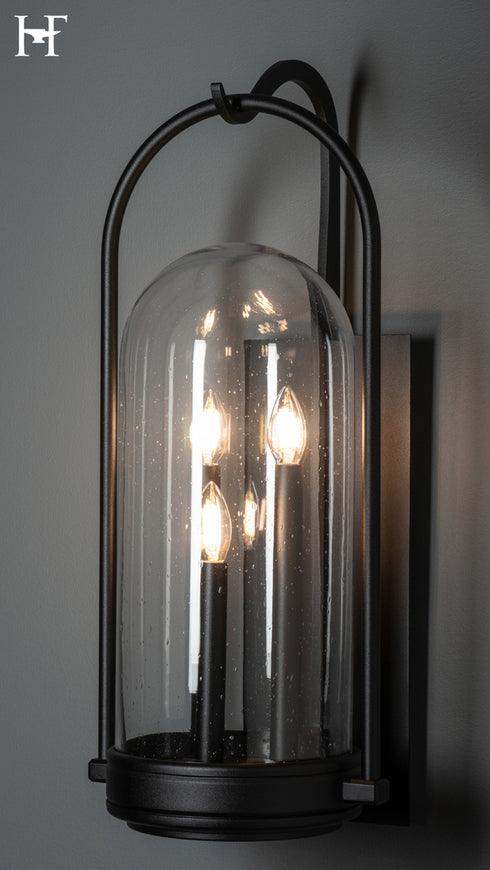 Hubbardton Forge Davis Large Outdoor Sconce in Coastal Black Finish Model: 305213-SKT-80-II0826