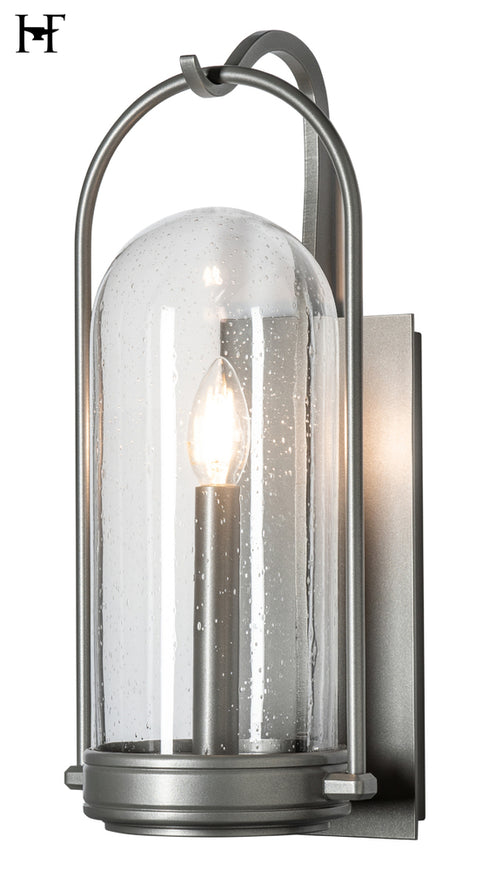 Hubbardton Forge Davis Small Outdoor Sconce in Coastal Burnished Steel Finish Model: 305211-SKT-78-II0824
