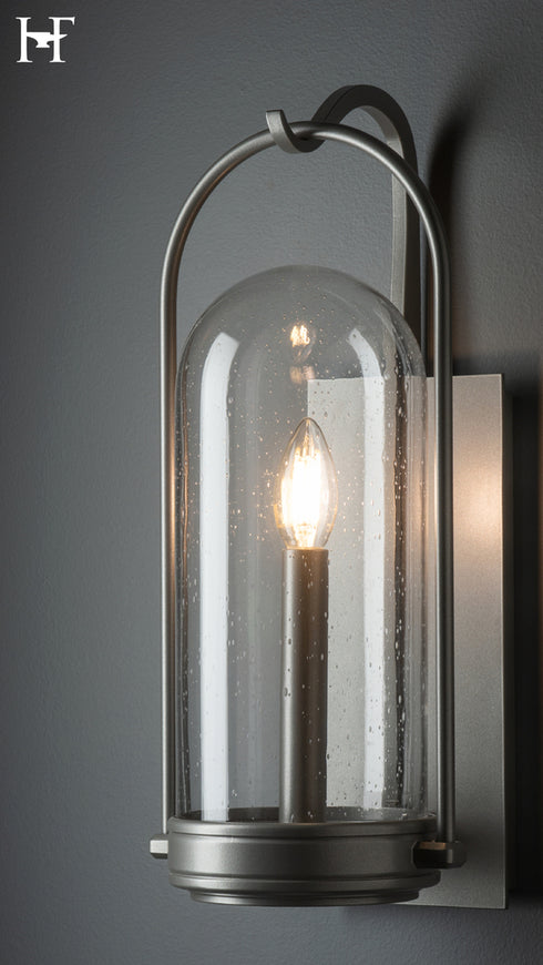 Hubbardton Forge Davis Small Outdoor Sconce in Coastal Burnished Steel Finish Model: 305211-SKT-78-II0824