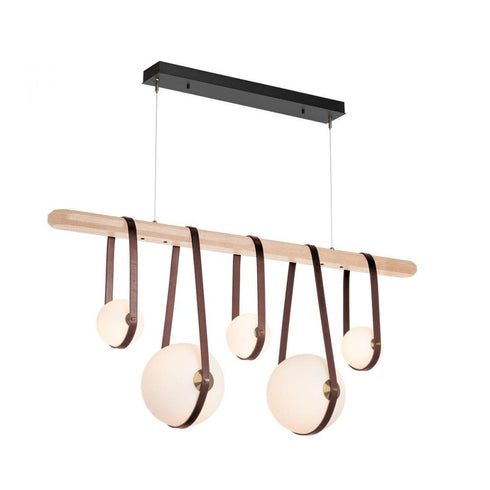 Hubbardton Forge Derby Linear 5 Light LED Pendant Model: 131046-LED-STND-10-24-LK-WB-GG0701