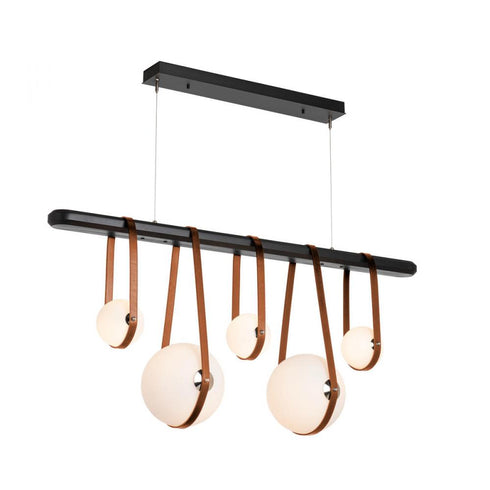 Hubbardton Forge Derby Linear 5 Light LED Pendant Model: 131046-LED-STND-10-27-LB-WD-GG0701