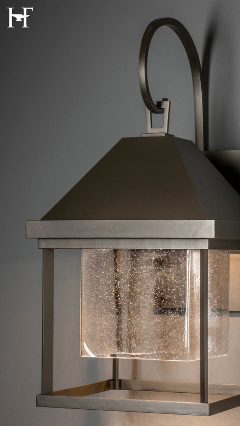 Hubbardton Forge Dorset Large Dark Sky Friendly Outdoor Sconce in Coastal Dark Smoke Finish Model: 305203-SKT-77-II0833