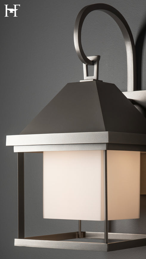 Hubbardton Forge Dorset Medium Dark Sky Friendly Outdoor Sconce in Coastal Burnished Steel Finish Model: 305202-SKT-78-GG0832