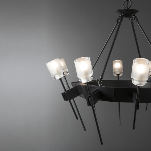 Hubbardton Forge Echo 10 Light Circular Chandelier Model: 101525-SKT-14-YC0369