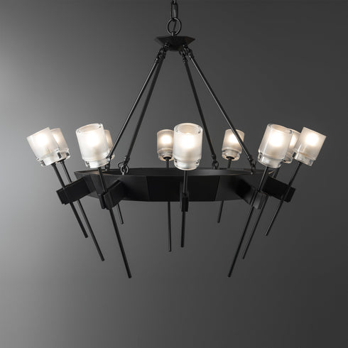 Hubbardton Forge Echo 10 Light Circular Chandelier Model: 101525-SKT-14-YC0369