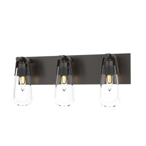 Hubbardton Forge Eos 3 Light Bath Sconce in Black Finish Model: 201332-SKT-10-ZM0718