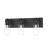 Hubbardton Forge Eos 3 Light Bath Sconce in Black Finish Model: 201332-SKT-10-ZM0718