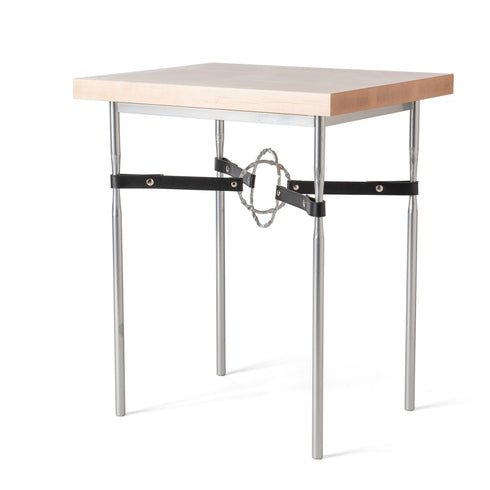 Hubbardton Forge Equus Wood Top Side Table in Sterling Finish Model: 750114-85-85-LK-M1