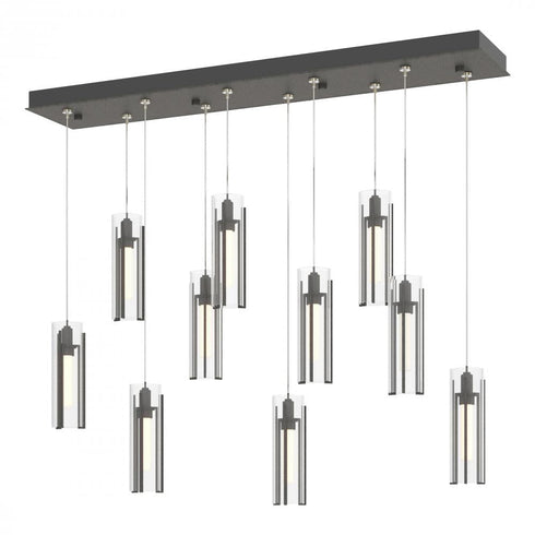 Hubbardton Forge Exos 10 Light Rectangular Pendant Model: 131204-SKT-STND-85-ZM0065