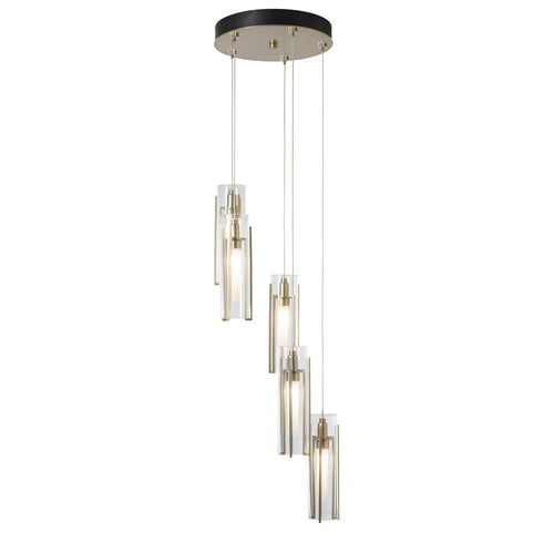 Hubbardton Forge Exos Glass 5 Light Pendant Model: 131124-SKT-LONG-20-ZM0065