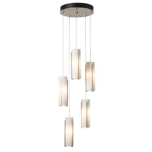 Hubbardton Forge Exos Glass 5 Light Pendant Model: 131124-SKT-LONG-20-ZM0065