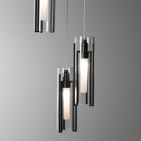 Hubbardton Forge Exos Glass 5 Light Pendant Model: 131124-SKT-STND-85-GG0065