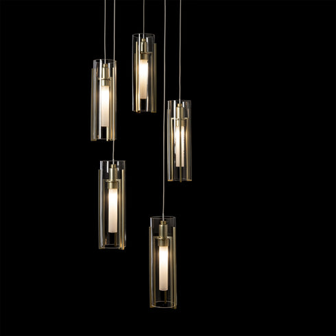 Hubbardton Forge Exos Glass 5 Light Pendant Model: 131124-SKT-STND-85-GG0065