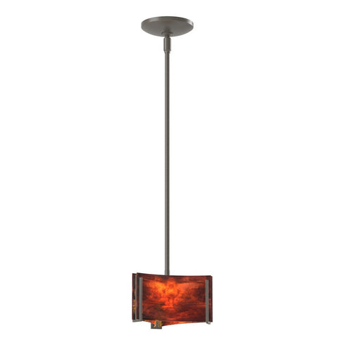 Hubbardton Forge Exos Glass Exos Delta Mini Pendant in Bronze Finish Model: 188100-SKT-MULT-05-AA0156