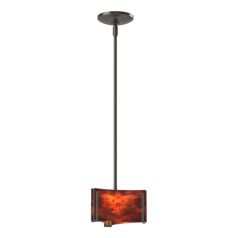 Hubbardton Forge Exos Glass Exos Delta Mini Pendant in Bronze Finish Model: 188100-SKT-MULT-05-AA0156