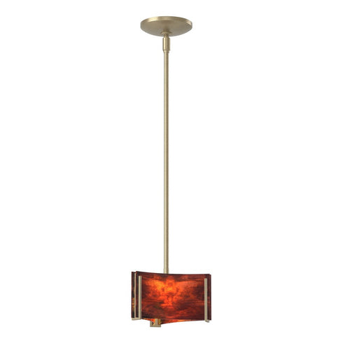 Hubbardton Forge Exos Glass Exos Delta Mini Pendant in Bronze Finish Model: 188100-SKT-MULT-05-AA0156
